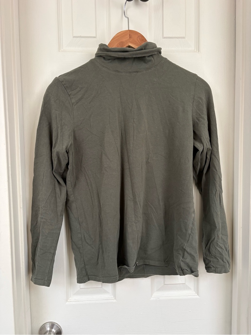 Erika Olive Green Long-Sleeve Turtleneck Top